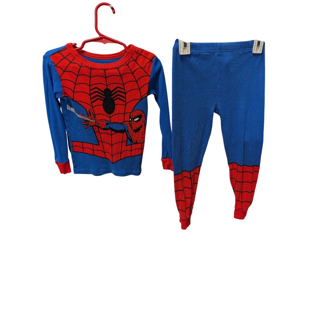 Marvel Spider-Man Pajama Set Toddler 4T Blue Red Good Snug Fit Superhero PJs